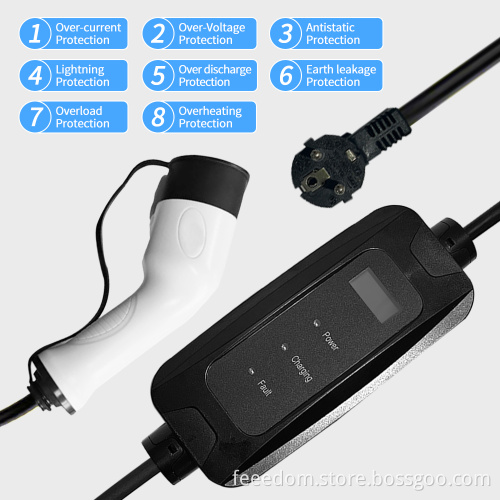 محمولة EV Charger Gun Mode Euro Mode 2 Charger Charging Cable Cable